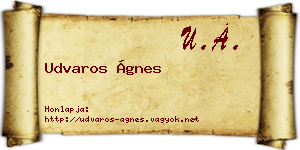 Udvaros Ágnes névjegykártya