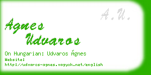 agnes udvaros business card